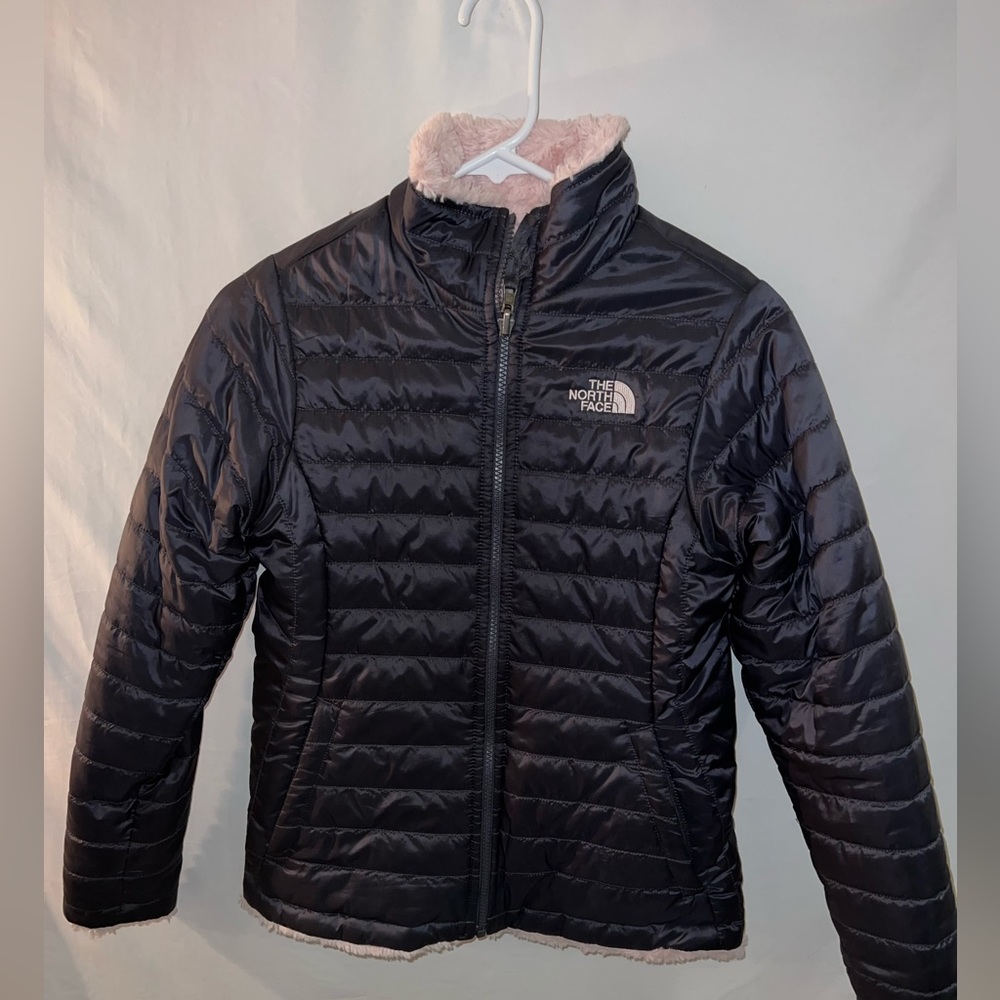 The North Face Kids Puffer Jacket - Black with Pink Lining